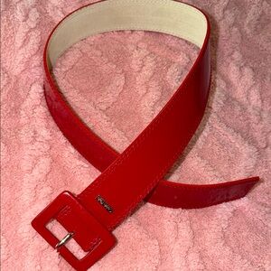 Calvin Klein Patent Genuine Leather Red Women's Belt
